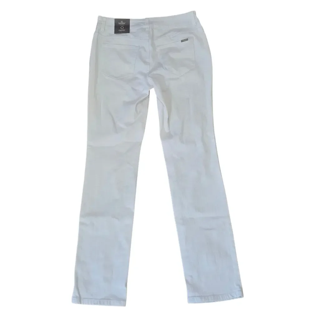 Chico’s So Slimming Slim Straight Leg Jeans White Stretch 0 Size 4 Small NWT - Picture 8 of 12